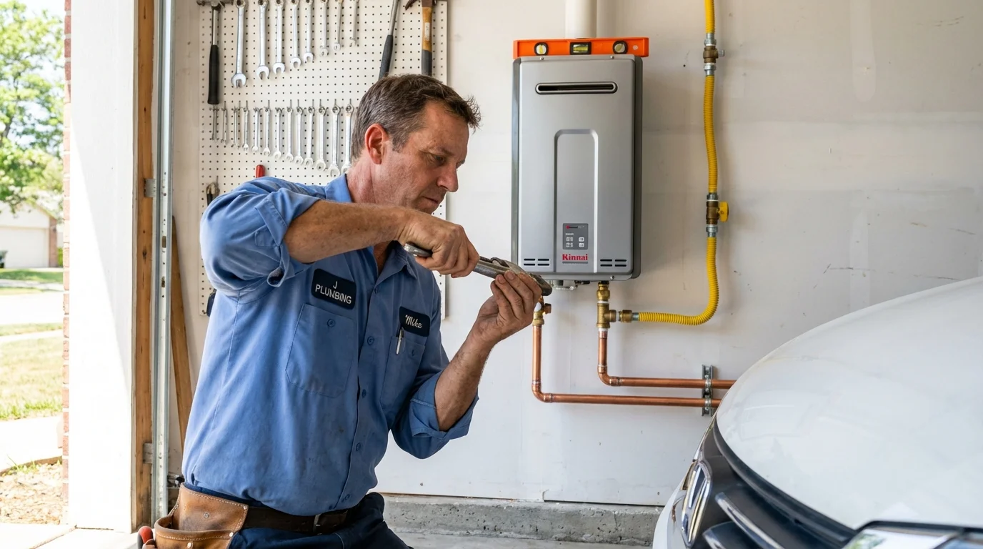 Tankless water heater installation by a Johns Plumbing LLC plumber in Kalida